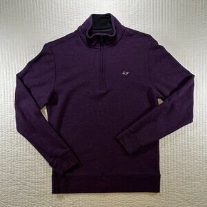 Vineyard Vines Pique Polo Purple Eggplant 3/4 Zip Pullover Size XS